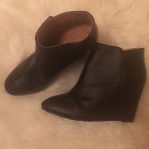 Charlotte Russe size 8 Black wedge booties